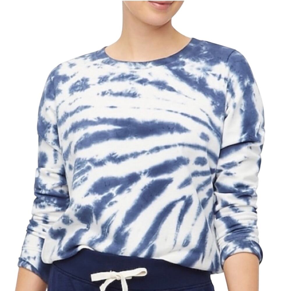 J Crew Womens blue and white tie dye sweatshirt Size s